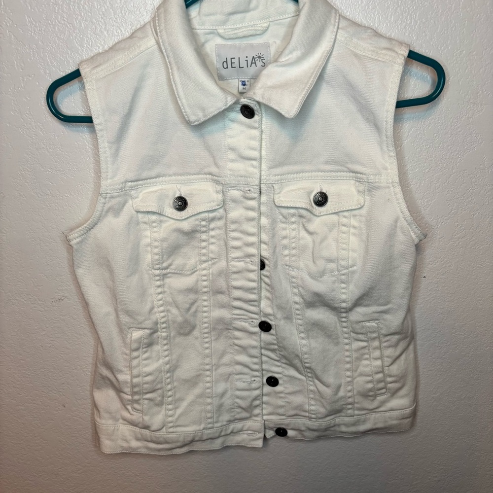 Women’s M White Denim Vest by dELiA*s